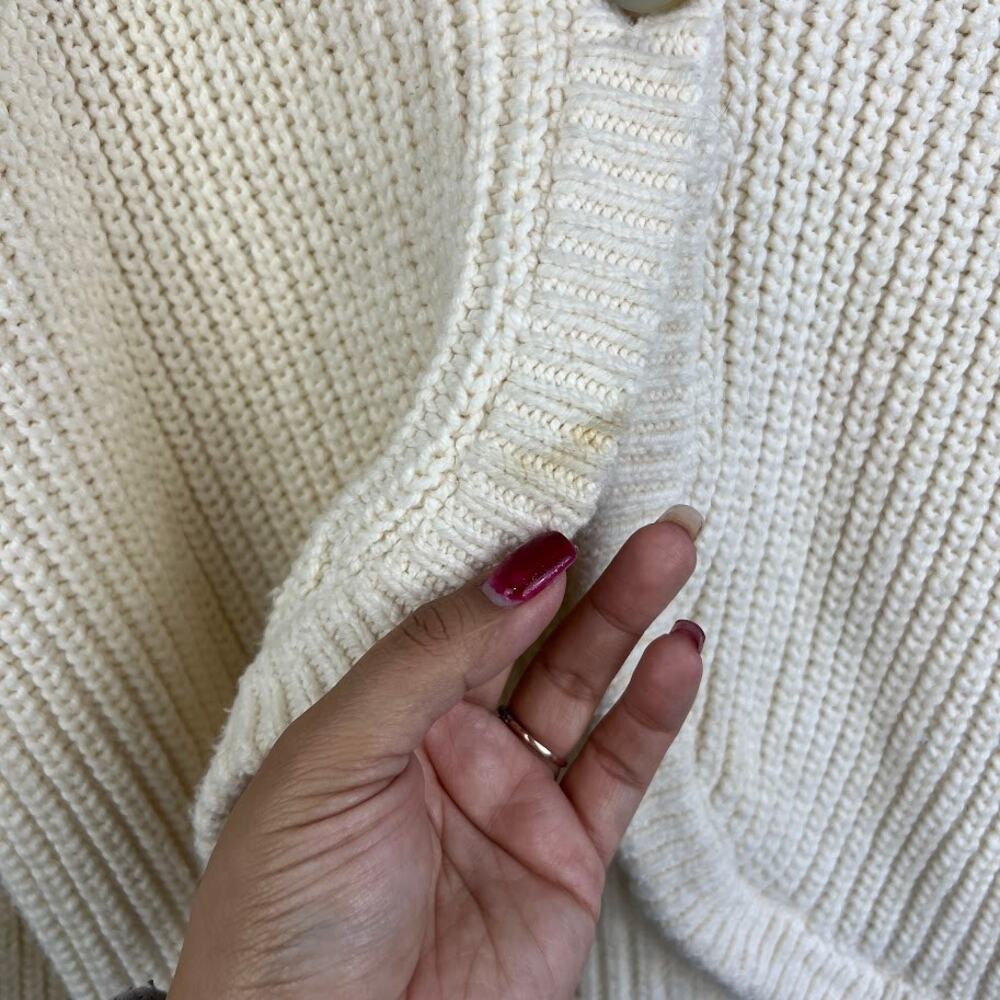 Madewell Shirttail Cardigan Sweater Chunky Size M Antique Cream - Picture 10 of 10